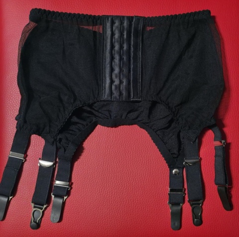 Pas do pończoch Retro Vintage wysoka talia