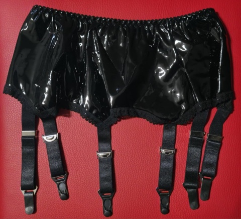 Pas do pończoch Lack Retro Vintage wysoka talia