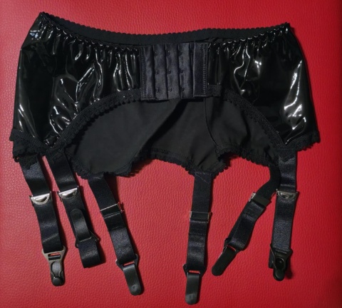 Pas do pończoch Lack Retro Vintage wysoka talia