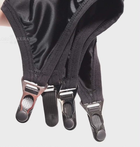 Pas do pończoch atłasowy metalowe klipsy Retro Vintage