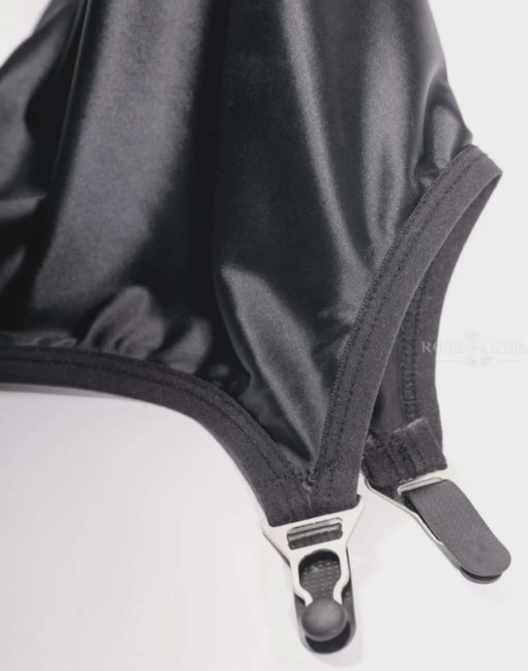 Pas do pończoch atłasowy metalowe klipsy Retro Vintage