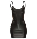 Sexy sukienka damska mini + stringi Latex Spandex czarna