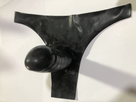 Dildo strap on WIELKA MACZUGA 100% Latex guma z wewnętrznym dildem