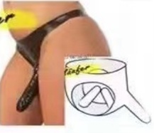 Strap on majtki z dildo potrójnym 100% Latex guma potrójny