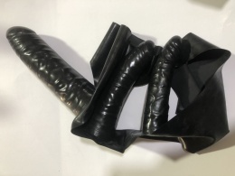 Strap on majtki z dildo podwójnym wewnętrznym analnym 100% Latex guma