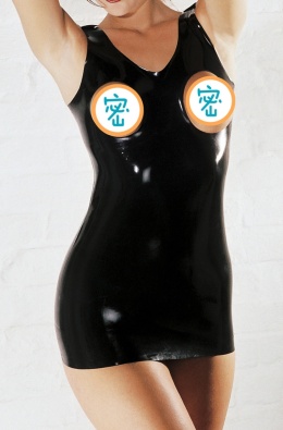 Sukienka klasyczna z otwartym biustem 100% Latex guma rozm M