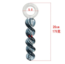 SZKLANE DILDO POCHWOWO ANALNE CZARNY ŚWIDEREK