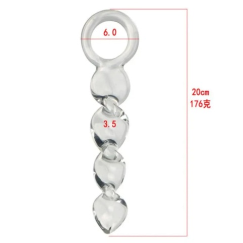 SZKLANE DILDO POCHOWOW ANALNE ŚWIDEREK TRANSPARENTNY