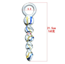 SZKLANE DILDO POCHWOWO ANALNE ŚWIDEREK Z PRINTEM