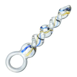 SZKLANE DILDO POCHWOWO ANALNE ŚWIDEREK Z PRINTEM