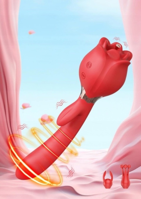 WIBRATOR DAMSKI RÓŻA Z JEZYCZKIEM MASAŻER