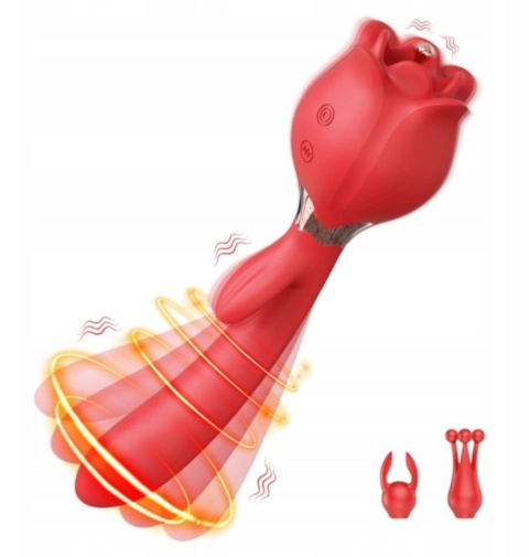 WIBRATOR DAMSKI RÓŻA Z JEZYCZKIEM MASAŻER