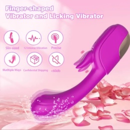 WIBRATOR DAMSKI Z JĘZYCZKIEM FIOLETOWY PREMIUM