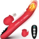 Wibrator posuwisty z języczkiem grzanie masażer
