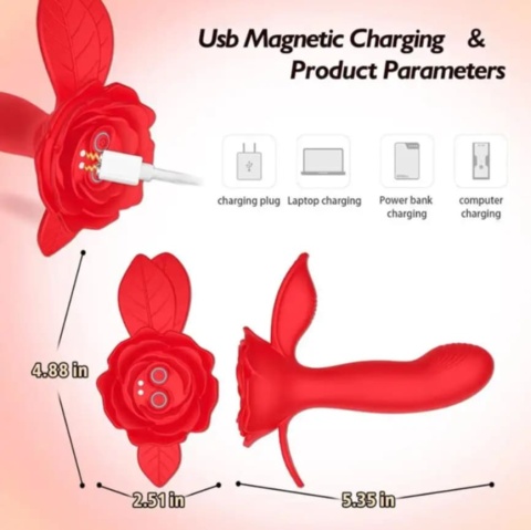 WIBRATOR ROTACYJNY RÓŻA 360 app na smartfon